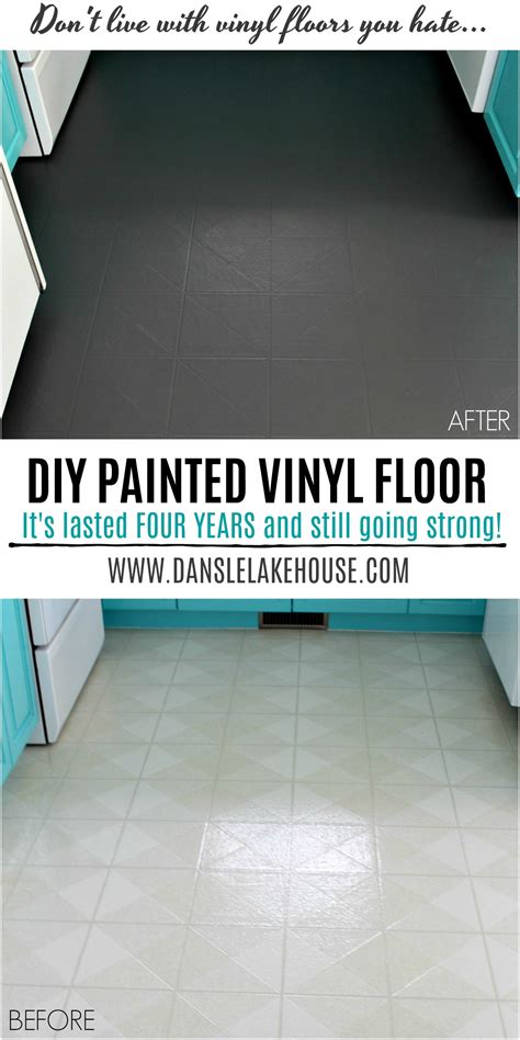 How To Paint A Vinyl Floor DIY Painted Floors Dans Le Lakehouse