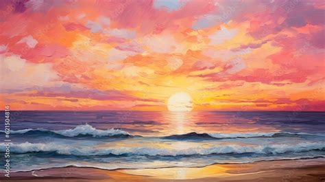 A Stunning Sunset Painting The Sky In Shades Of Orange And Pink