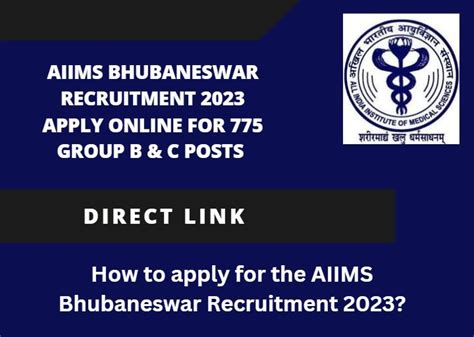 Aiims Bhubaneswar Recruitment 2023 Apply For 775 Posts