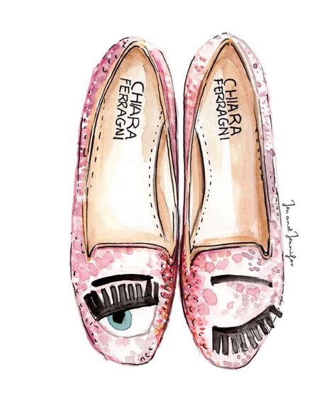 Chiara Ferragni Wink Shoes Illustration By Jenandjennifer Schizzi Di