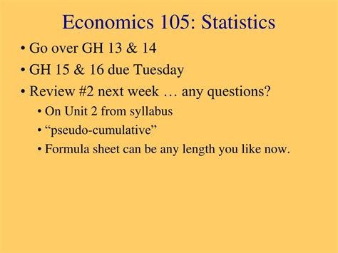 Ppt Economics 105 Statistics Powerpoint Presentation Free Download Id 2267815