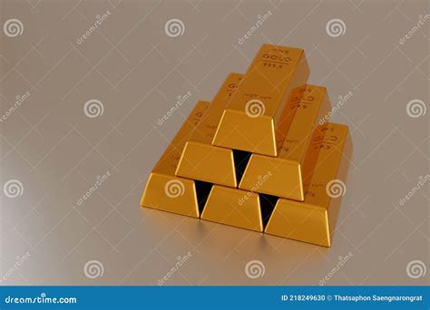 Gold Ingot Or Stack Of Gold Bars Business Banking Concept 3d Render