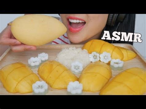 ASMR MANGO STICKY RICE DESSERT FOR BREAKFAST EATING SOUNDS LIGHT