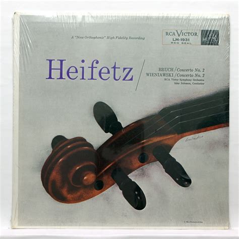 Heifetz Bruch And Wieniawski Violin Concertos Rca Lm 1931 Lp Still