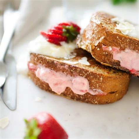 Stuffed French Toast With Strawberry Cheesecake Filling