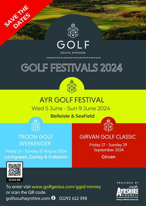 Ayr Golf Festival 2024 - 5th to 9th June - Belleisle and Seafield Golf Courses | Golf South Ayrshire