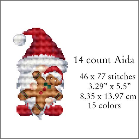 Set Christmas Gnome Cross Stitch Pattern Modern Easy Cross Etsy