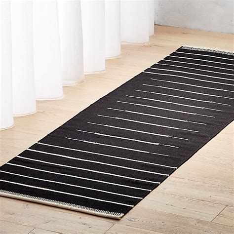 Black With White Stripe Runner 25x8 Reviews Cb2 In 2020 Black