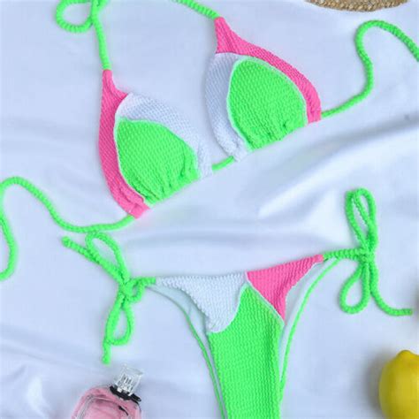 Women Micro Bikini Set G String Swimsuit Thong Swimwear Bathing