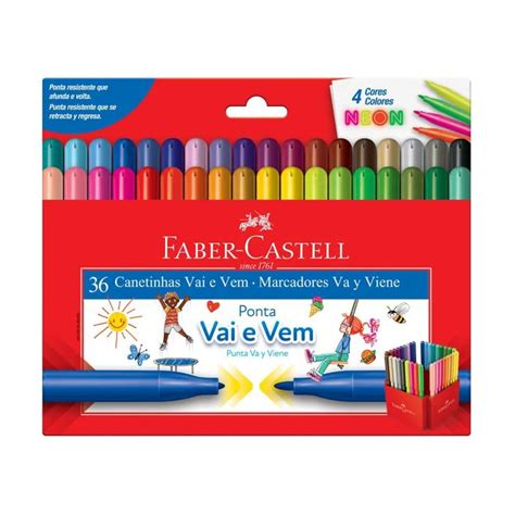 Canetinha Faber Castell Vai E Vem 36 Cores Art Pel