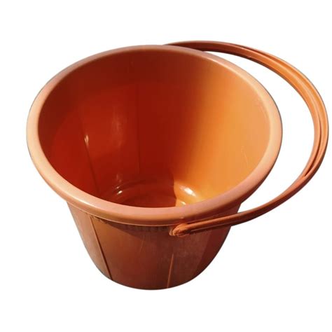 Orange Litre Water Plastic Bucket For Household With Handle At Rs