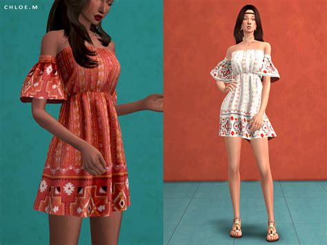 The Sims Resource Chloem Boho Style Dress