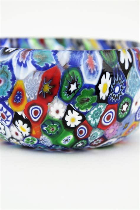 Fratelli Toso Murano Multi Color Murrine Italian Art Glass Bowl 1950s