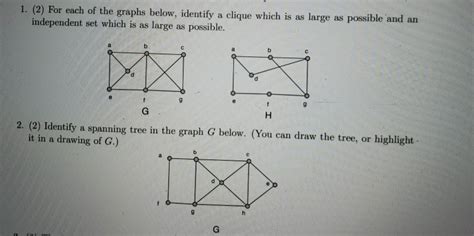 Solved 1 2 For Each Of The Graphs Below Identify A