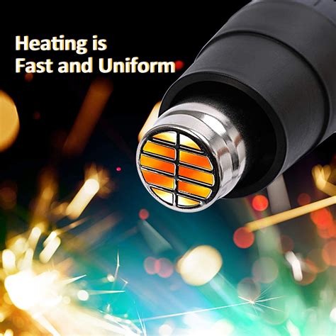 New W Heat Gun V Professional Hot Air Gun Modes Adjustable Temperature Nozzles Air