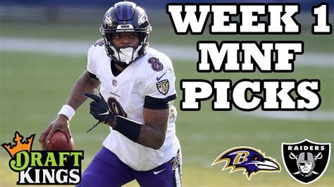 DRAFTKINGS NFL WEEK 1 MNF SHOWDOWN PICKS MONDAY NIGHT FOOTBALL DFS