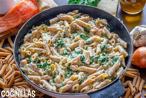 Receta De Macarrones Con Salm N Y Espinacas