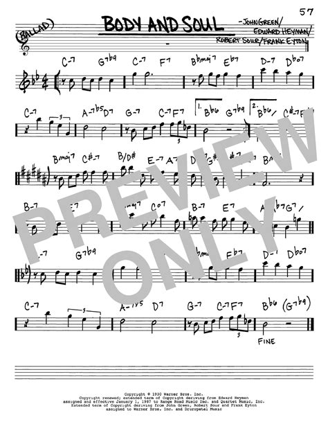 Body And Soul Sheet Music Direct