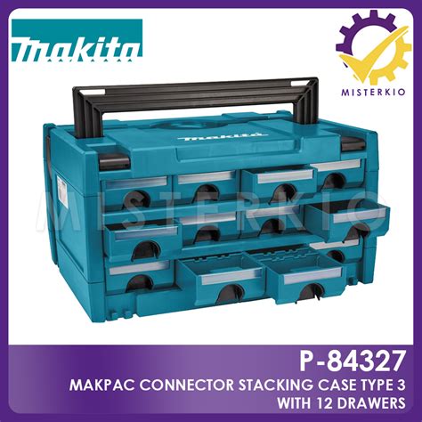 Makita Makpac Connector Stacking Case 3 With 12 DrawersP 84327Toolbox