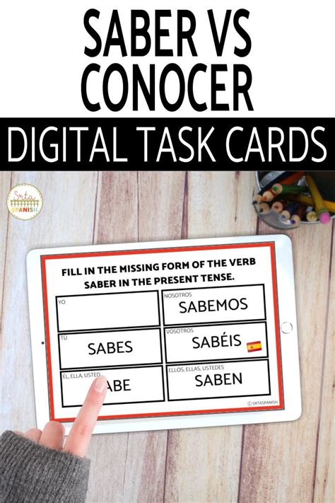 Saber Vs Conocer Saber Y Conocer Boom Cards Spanish Lesson Plans