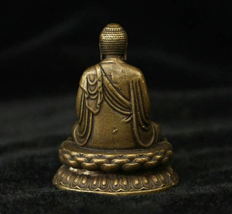 China Buddhism Brass Copper Seat Shakyamuni Amitabha Buddha Statue