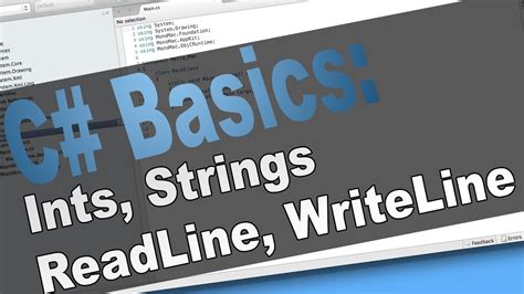 C Basic Tutorial Int String Console ReadLine WriteLine