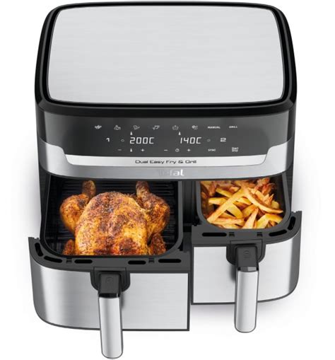 Tefal Ey D Dual Easy Fry Grill Hei Luft Fritteuse Edelstahl Euronics