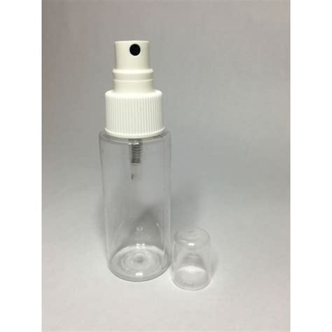 Ml Clear Pet Cylinder Bottle With White Atomiser