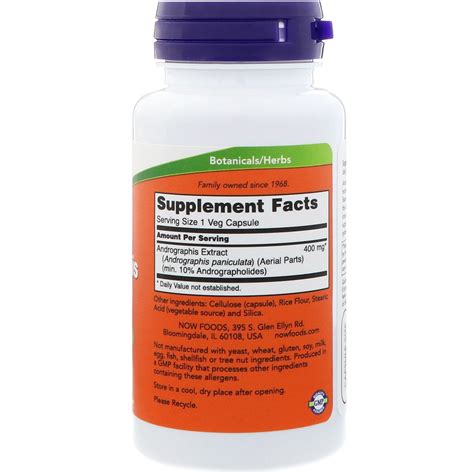 Now Foods Andrographis Extract 400 Mg 90 Veg Capsules