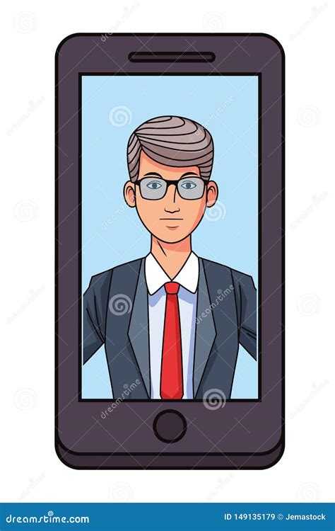 Imagen Del Perfil Del Hombre De Negocios En Un Tel Fono M Vil