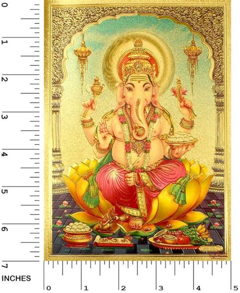 Amazon Yogic Mantra Lord Ganesh Photo Poster 5x7 Inches 24K Gold