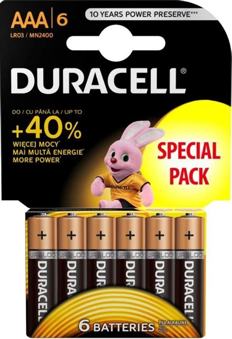 Bateria Alkaliczna LR03 AAA DURACELL Basic Duralock MN2400 6 Szt