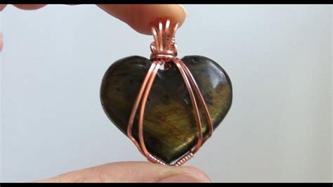 Wire Wrapped Heart Cabochon Pendant Tutorial Beginner Youtube