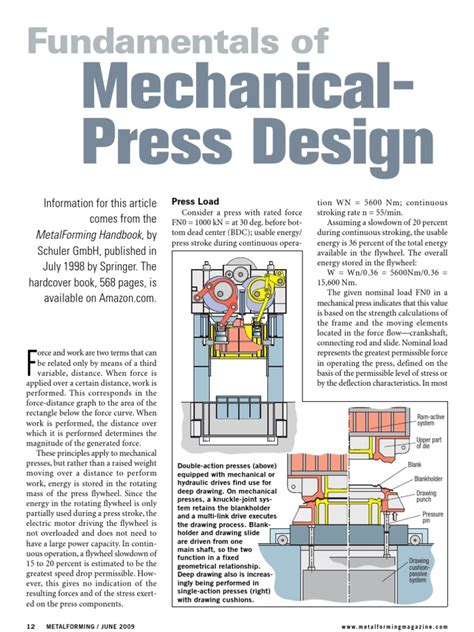 Fundamentals Of Mechanical Press Design Transmission Mechanics Clutch