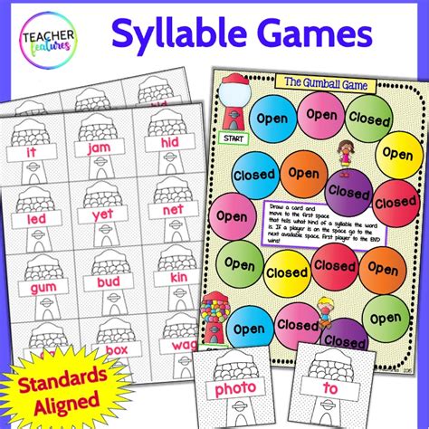 6 Syllable Types Games And Sorts Printables Bundle Made By Teachers