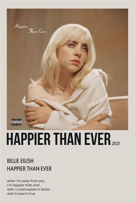 happier than ever billie eilish polaroid poster Póster de música