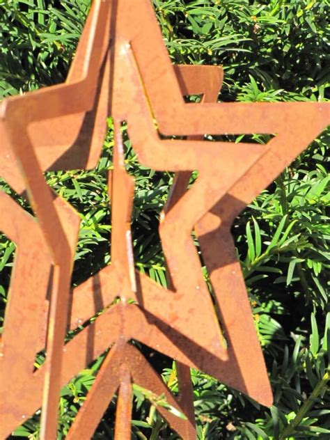 Gartenstecker Stern Zum Drehen Aus Edelrost Angels Garden Dekoshop