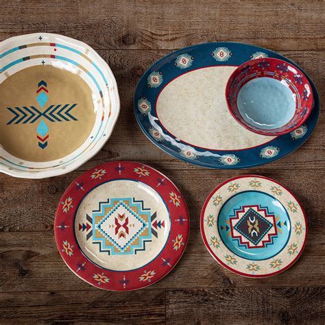 Spirit Valley 14pc Melamine Dinnerware Set Paseo Road By Hiend Accents