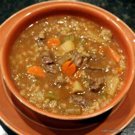 Hearty Beef Barley Soup A La Crock Pot 101 Cooking For Two