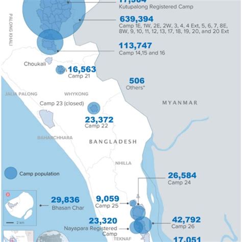 map of refugee camps in southeastern Bangladesh as of april 2023 ...