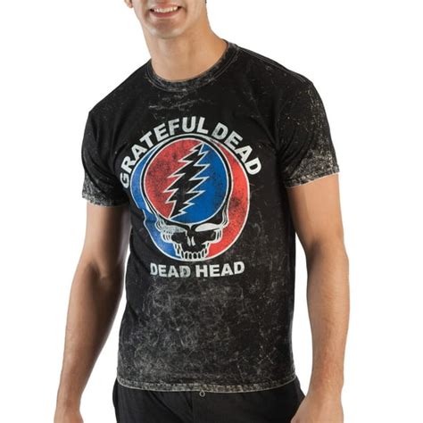 Music Mens Grateful Dead Dead Head Mineral Wash Short Sleeved Graphic Tee