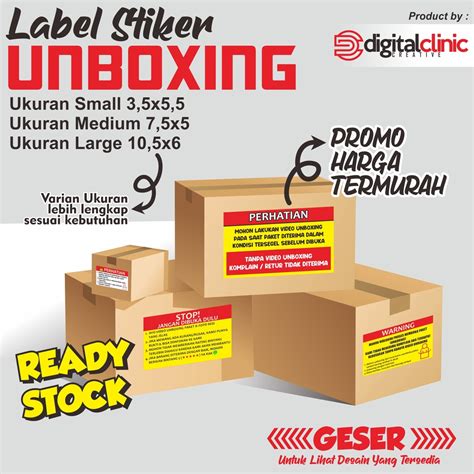 Jual Stiker Peringatan Unboxing Sticker Label Pengiriman Olshop Video