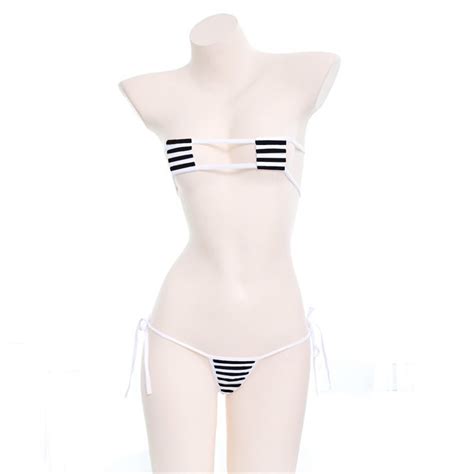 Jual Set Bikini Bra Dan G Stringtangga Salur Baju Renang Set Bikini