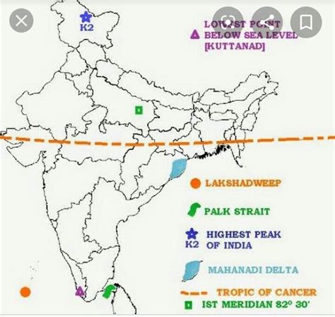 Tropic Of Cancer On Political Map Of India