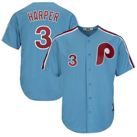 Throwback Bryce Harper Jersey (Blue) Phillies S-3X 3XL 4X 4XL