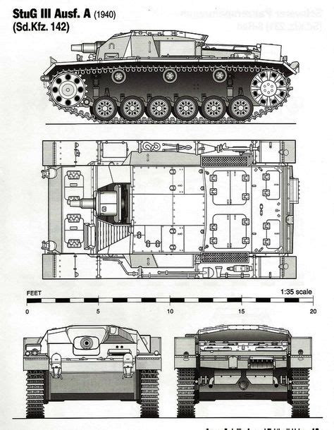 Blueprint of a Sturmgeschütz III Ausführung A English Assault Gun