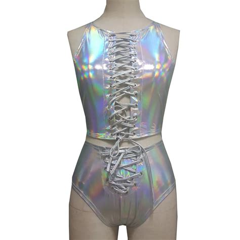 Holographic Crop Top Bottom Sets Summer Fetival Rave Clothes Wear