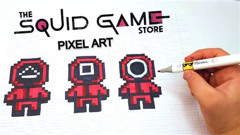 Игра в Кальмара - PIXEL ART - РИСУНКИ ПО КЛЕТОЧКАМ DRAW - SQUID GAME ...