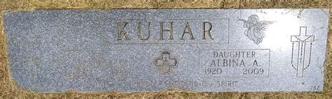 Albina A Kuhar M Morial Find A Grave