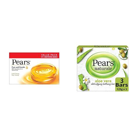 Buy Pears Pure And Gentle Soap Bar 125g Pack Of 3 And Naturalé Aloe Vera